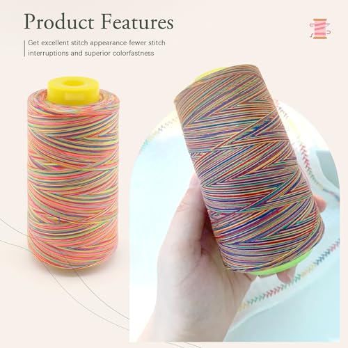 Hilos de Costura de Poliéster Multicolor, 6 Conos 3000yd miniatura 4