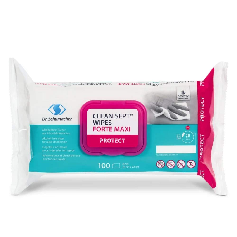 Dr. Schumacher CLEANISEPT® WIPES FORTE MAXI - 100 Tücher | Packung (100 Tücher) - B07PTCJ6KD