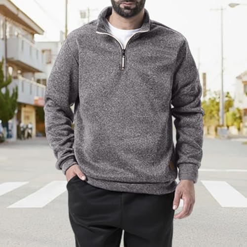 Half Zip Pullover Men Workout Sweatshirt Sherpa 3/4 Zip Cotton Clothes Oversized Golf Shirt2