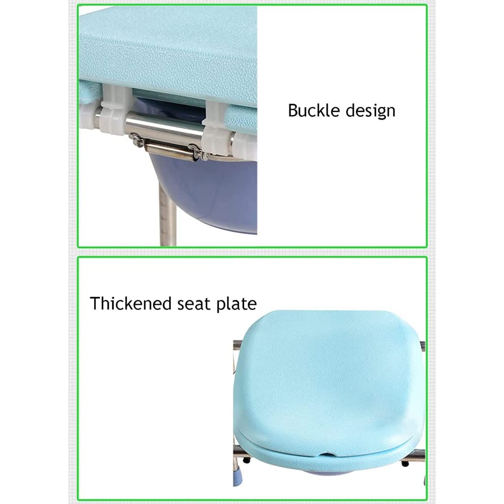 Składana Komoda/Krzesełko Pod Prysznic Camping Folding Commode Przenośne WC Łaźnie Kąpielowe Krzesło prysznicowe z tyłu i ramiona Regulowana wysokość dla kobiet w ciąży Krzesło alternatywne do toalety