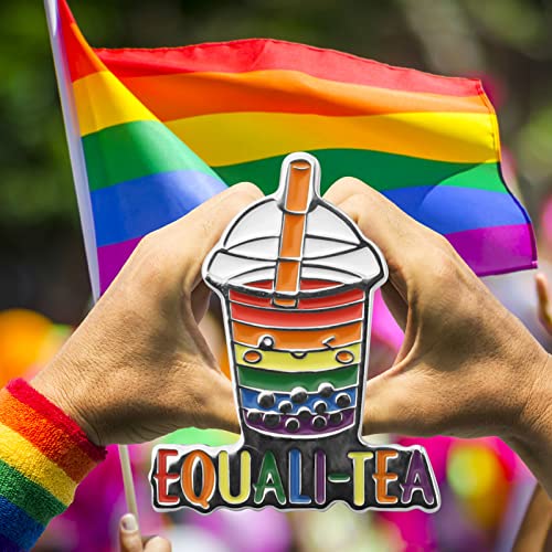 WSNANG Equalitea Rainbow Milk Tea Enamel Pin Gay Pride LGBT Gift Gay Pride Support Gift 6