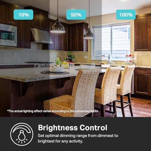 Kasa Smart Dimmer Switch HS220 - Single Pole, Requires Neutral Wire, 2.4GHz Wi-Fi, Compatible with Alexa & Google Home, UL Certified, No Hub Needed, Black