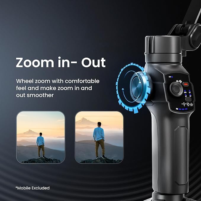 Image of Gimbal stabilizer for Smartphone Foldable Q08 Stabilized Photo & Video Shoot (Single Axis Gimbal)