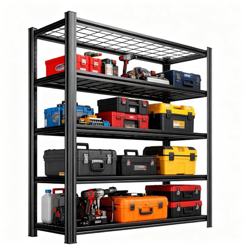 Image of Garage Shelving,Heavy Duty 5-Tier Wire Shelving Unit - 72 inch H x 35.4 inch W x 15.7 inch D, 2500 lbs Load Capacity Storage Shelves,Adjustable Metal Shelves for Garage, Kitchen, and Pantry Storage