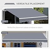 Outsunny 4 x 3 m Retractable Manual Awning, Anti-UV and Water Resistant Sun Shade Shelter with Fittings and Crank Handle, Aluminium Frame Outdoor Garden Patio Canopy, Grey - Image 4