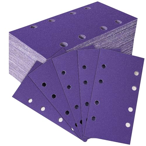 Feuilles abrasives céramique 93x185 mm grain 120 pour ponceuse orbitale à 8 trous
