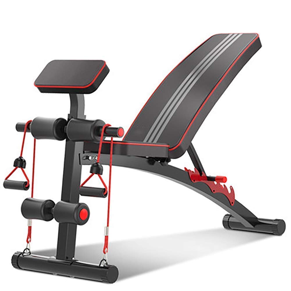 Panca Pesi Panca da Allenamento Panca con Manubri Panca con Manubri Tavolo Supino, Panca con Manubri Multifunzione, Panca Pesi Regolabile Panca per Esercizi da Palestra, Nero, B