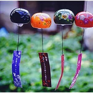 Hpybest Keramische Japanse Windklokken Lucky klokken opknoping decoraties Wind Chime Creatieve Hars Hanger Kleine Bell…