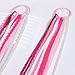Braid Hair Extensions for Girls Valentines Glitter White Hot Pink Ponytail Holder Streamer Elastic Ties for Women Kids Crazy Hair Day DIY, Festival Rave,Breast Cancer Awareness Accessories
