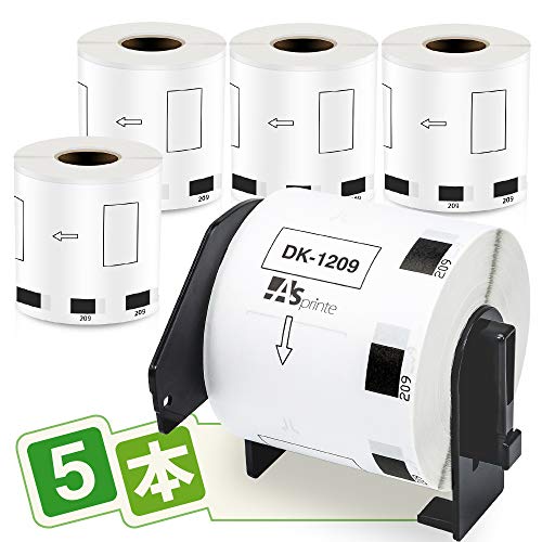 食品表示用検体ラベル 62mm x 29mm DK-1209 DK 1209 800枚/巻 感熱ステッカー紙 ラベルプリンター QL-800 QL-820NWB QL-700 QL-550 QL-720NW QL-650TD 5ロールセット ブラザーBrotherと互換性のある DKラベル 合計4000枚