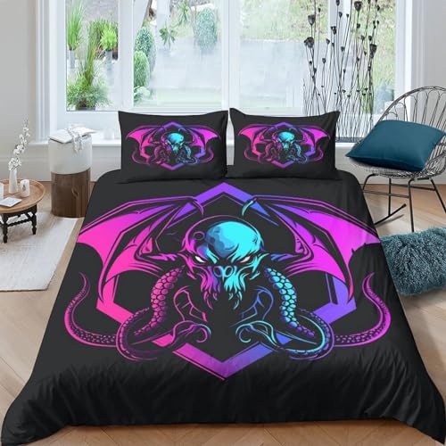 Housse de couette 220x240 tête de mort pour chambre moderne - 2