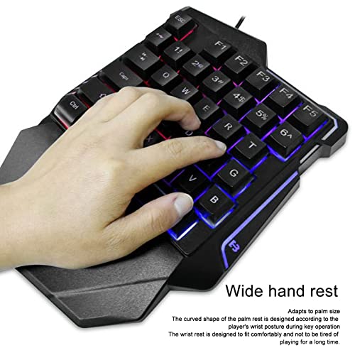 Teclado Gamer One Handed Dilwe USB RGB miniatura 3