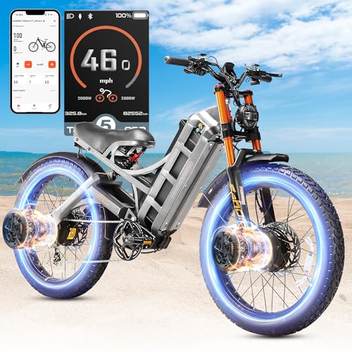 Image of 2026 eAhora Romeo Pro 3 /2 52-46 Mph Electric Bike for Adults, 6000W /4000W /2500W Dual Motor Ebike 60V 80Ah /52V 70Ah Battery 235+Miles Long Range, 26*4.0 inch /20*4.5 inch Fat Tire, Full Suspension, All Terrain