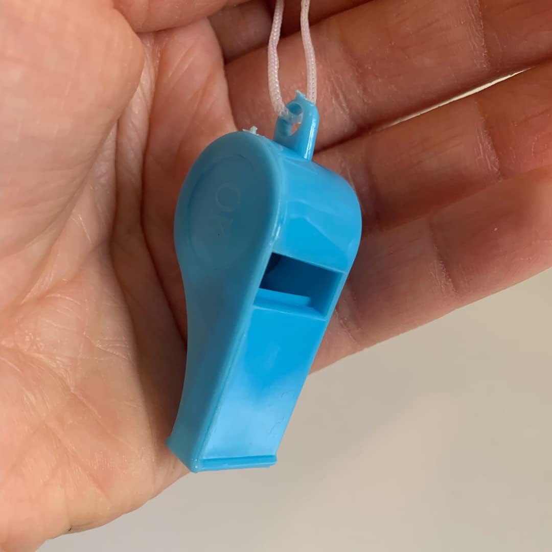 NARAMAKI® Napoli Kit of 12 Blue Plastic Whistles with Rope - Tifo Football Championship (FISCHIETTI)