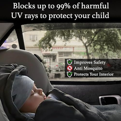Dreamrow Magnetic Sunshades Compatible with Maruti XL6 | Front Half & Rear Zipper Curtains | Black | Pack of 6 - Image 5 thumbnail