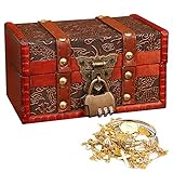 【La mejor opción de regalo】Este cofre del tesoro de madera vintage es un regalo ideal debido a sus materiales de alta calidad, diseño simple, protección de cerradura con combinación y naturaleza multifuncional. Ya sea para usted o para familiares y amigos, hará que las personas se sientan nobles, prácticas y valiosas. Estas cajas son una excelente opción como Día de San Valentín, Día de la Madre, cumpleaños, Navidad, aniversarios y otros festivales.