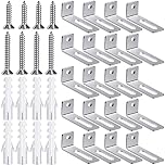 Oudain 20 Set Whiteboard Brackets Whiteboard Installation Hardware Kit Mounting Wall Hanging Brackets Include Hanger Supports, Screws, Expansion Tube for Hanging School Office Supplies,1.26x0.47in