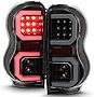 ACANII - For 2004-2009 Dodge Durango Black Housing Smoked LED Tube Tail Lights Brake Lamps Assembly Driver & Passenger
