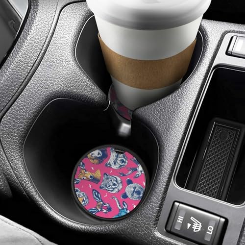 Portavasos para auto con diseño animal, 2 piezas miniatura 6