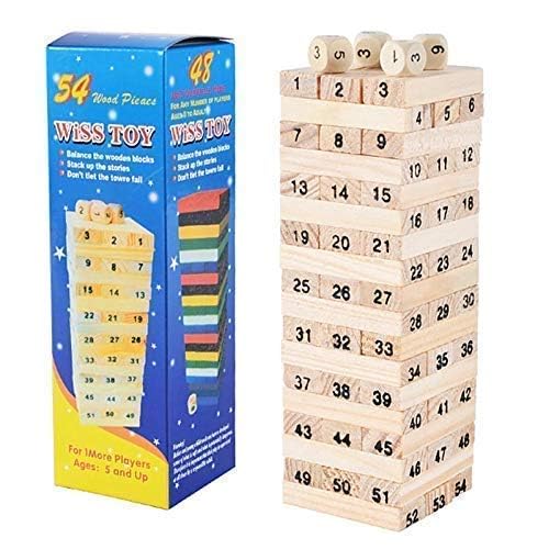 TIME 2 TOYS ‎Wood Building Blocks 54 Piece Toys for Kids | ‎36 Months - 12 Years (Multicolor) (B0DF5DW9F3) Amazon Price History, Amazon Price Tracker