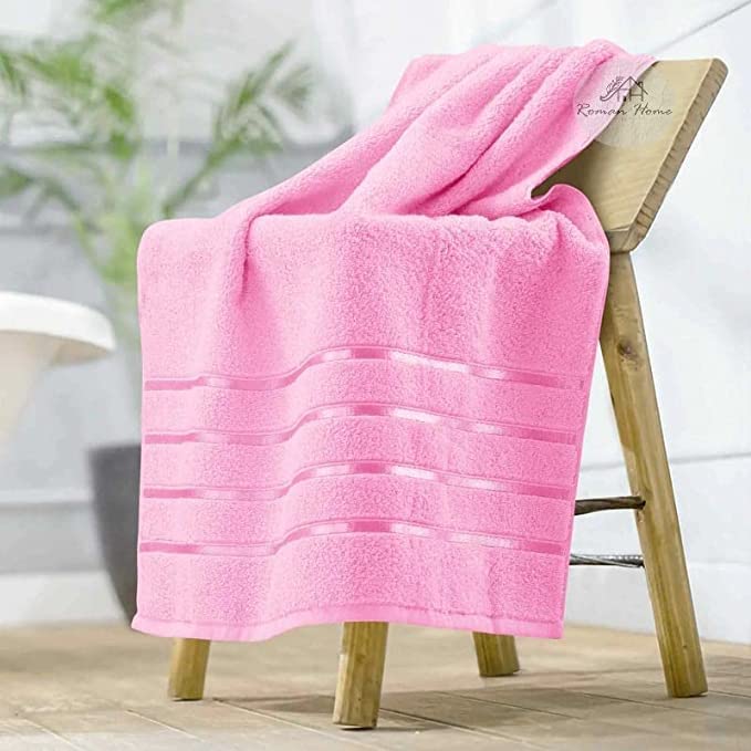 100% Cotton Large Full Size White Bath Towels for Hotel and Spa, Super Soft Absorbent Antibacterial, 300 GSM, Full Large Size-60 inch x 30 inch or 152 cm x 76 cm DRI HOME (Pink, Standard)