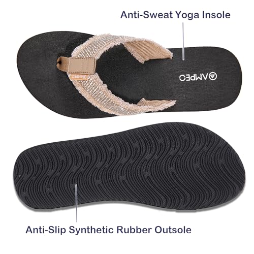 Ampeo Women's Arch Support Flip Flops Comfortable Casual Summer Beach Thong Sandals