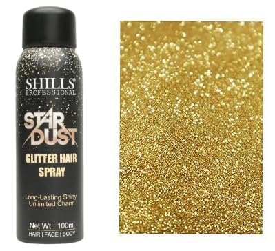 JUPREV Hair and Body Glitter Spray for Men&woman 100ML, (Gold)