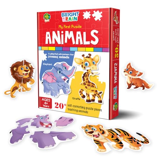 Image of The Book Tree Animals Puzzle 20+ Big Size Piece Jigsaw Puzzle for Preschoolers, Educational Toy for Learning Animals, Gifts for Kids Ages 3 to 6 by Majestic Book Club