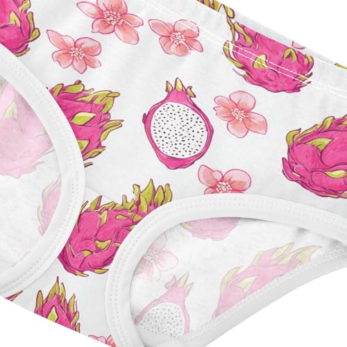 Wusikd Cute Dragon Fruit Girls' Underwear Cotton Flowers Girls Briefs Soft Toddler Underwear 2T4