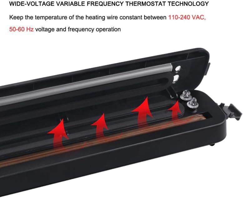 Four-step diagram showing how to operate the vacuum sealer