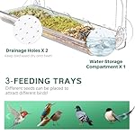 Window Bird Feeder for Outdoors, Clear Bird Feeders Window Mounted with Strong Suction Cups, Transparent Birds House Outside Wild Watching for Garden, Yard, Elderly Kids Viewing - Image 3