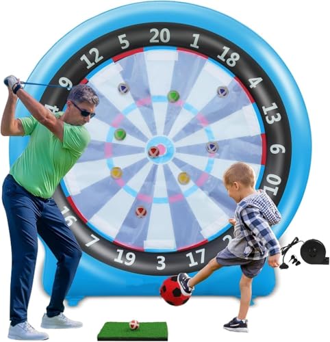 Riesen Fussball Dartboard Aufblasbare Fußball Darts Brett Bälle für Sport im Freien Aufblasbares riesiges Dartboard Golf Darts Kick Darts Chipping Matte Giant Dart Board Target Yard Spiele