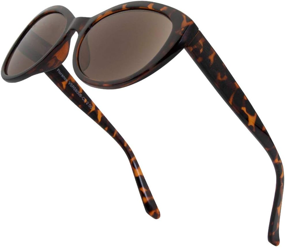 VITENZI Full Reader Sunglasses for Women Tinted Reading Sun Glasses with Built In Full Readers, Florence
