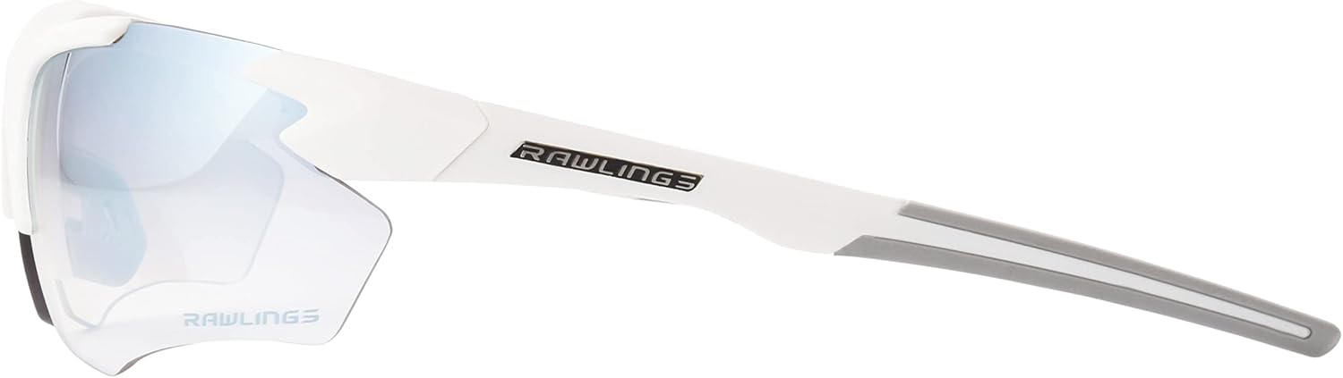 Rawlings Nice Pick Blade Youth Baseball Sunglasses, Shiny White/Blue Mirror, 70mm - Image 6