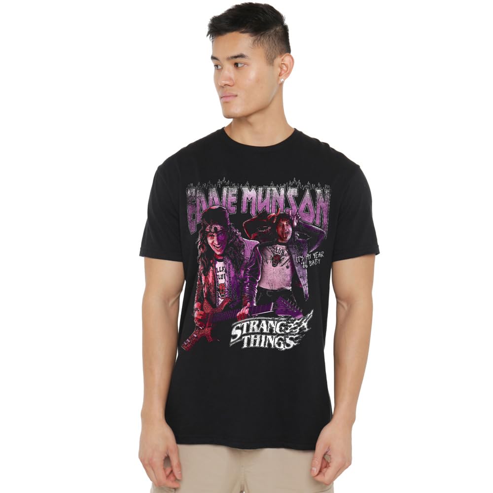 Stranger Things Eddie Munson Homage 86 Unisex T Shirt, Black, Large