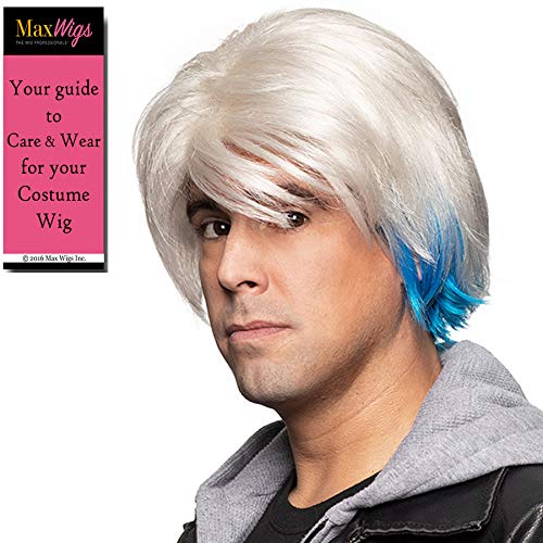Parzival Wade Parva Color White - Enigma Wigs Male Ready Video Game Player Watts One Avatar Virtual Gunter Key Oasis Bundle MaxWigs Costume Wig Care Guide