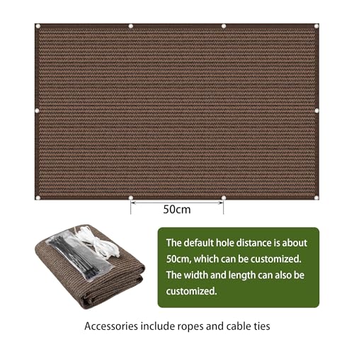 Filet d'ombrage 1.4 x 1.4 m marron perméable pour serre et jardin - 8