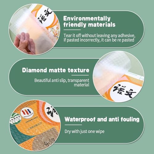 Image of Set of 30 Sheets Transparent Paper Sticker Book Covers Peel and Stick Waterproof Binding Film Diamond Pattern, Polypropylene (PP) 3 Sizes Assorted, (10 Each) 47 x 34 cm, 43 x 30 cm, 34 x 25 cm