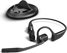 Avantalk Lingo N21 Open-Ear Wireless Headphones with Noise Cancelling Microphone Boom & Charging Dock, Bluetooth 5.3 Earphones for PC, Computer & Phone, 15 Hours Battery Time, Lightweight