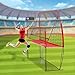 Volleyball Training Equipment, Volleyball Practice Net, Height-Adjustable Volleyball Net System, Heavy Duty Training System for Hitting Spiking Serving, For for Home, Gymnasium, School Etc, Red