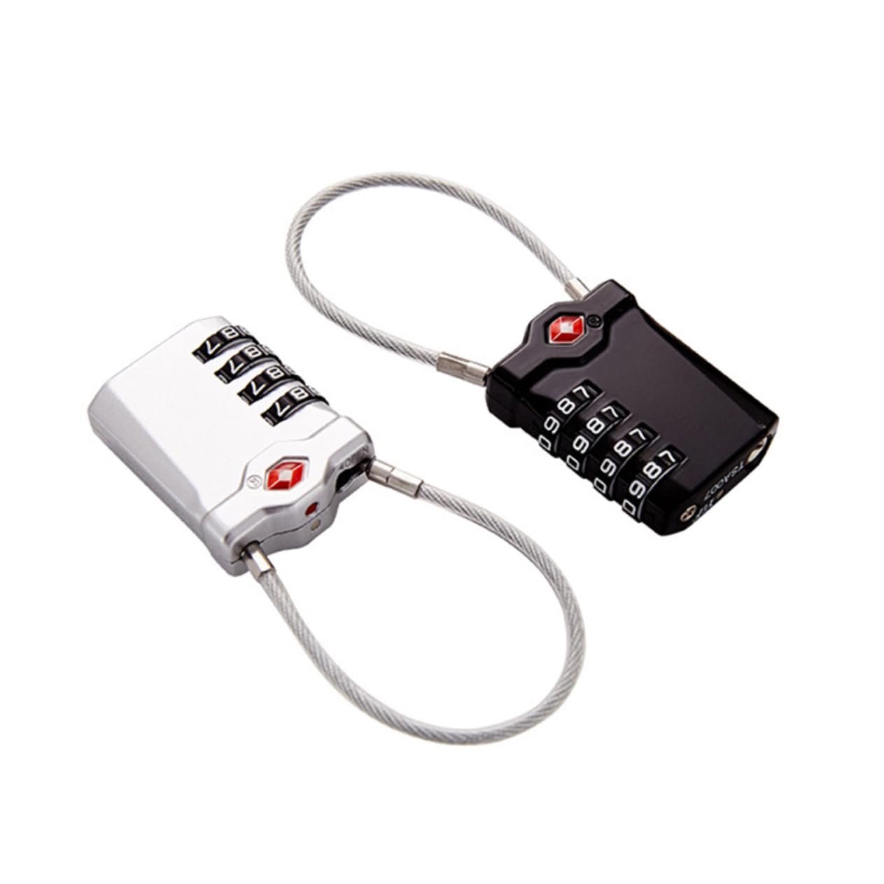 Hemobllo 2pezzi Lucchetto Per Bagagli Combinazione Cifre e Portatile Sicuro Per Viaggi e Protezione All Aperto in Argento e Nero