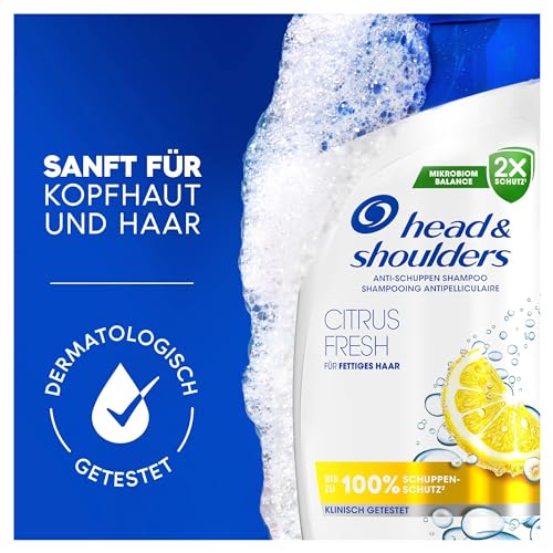 Foto von Head & Shoulders Citrus Fresh Anti-Schuppen-Shampoo Für Fettiges Haar 300ml Zur Täglichen Anwendung. Bis Zu 100% Schuppenschutz, Klinisch Getestet. Sauberes Frischegefühl Mit Zitrusduft