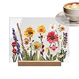 Farbenfrohe, Acryl in Glasoptik - mit gemalten | Transluzent Handgemacht für Wohnzimmer Schlafzimmer