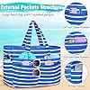 WACCET Strandtasche XXL Familie, Große Wasserdichte Strandtasche Damen mit Reißverschluss, Faltbare Leichte Badetasche Damen mit Mehreren Taschen Beach Bag Tote Bag für Strand, Reisen, Urlaub, Pool. #5
