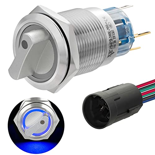 ZJWZJH Rotary Selector Switch with Blue LED