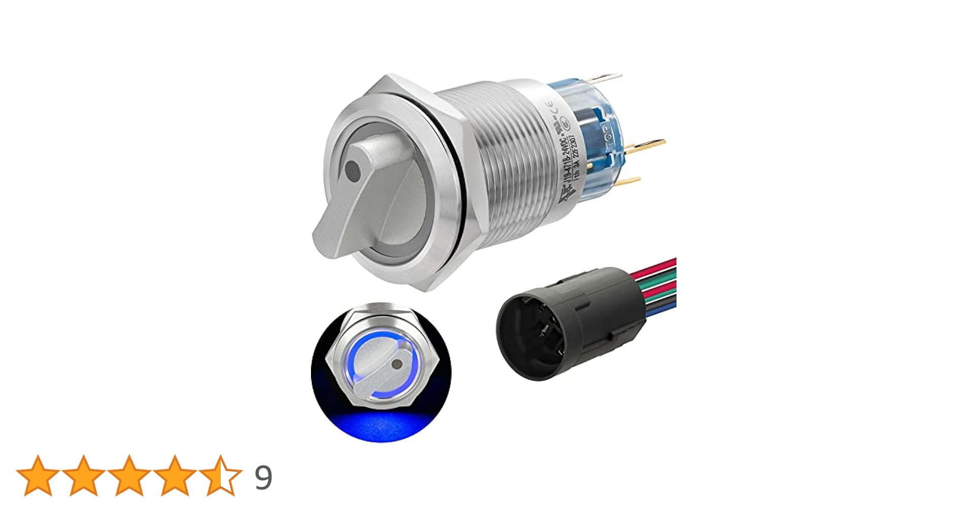 ZJWZJH UL Certified Rotary Switch 19Mm 2 Position with Blue