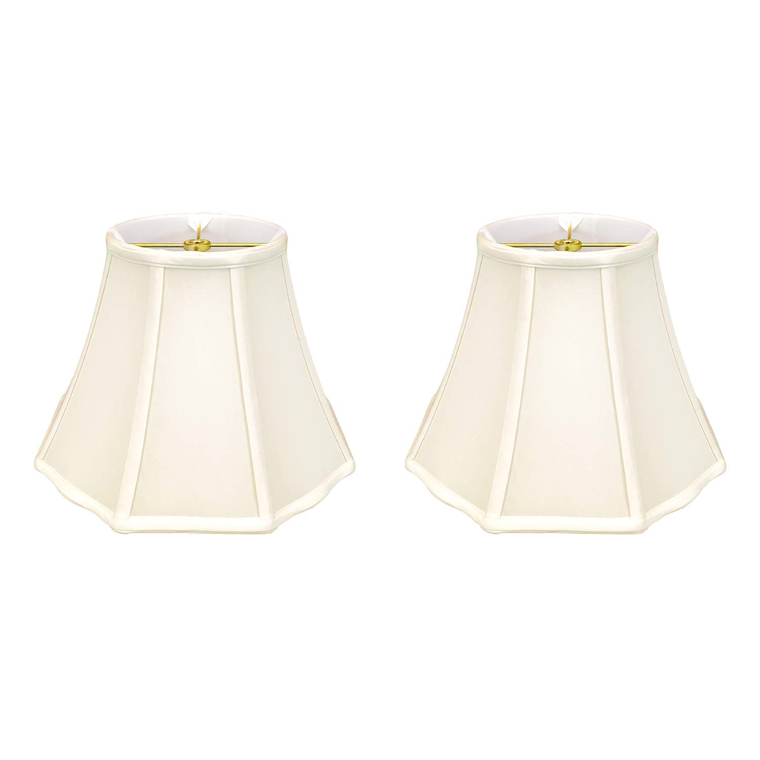 Royal Designs, Inc. Flare Bottom Outside Corner Scalloped Basic Lamp Shade, BSO-701-12EG-2, 6.5 x 12 x 9.26, Eggshell,Â  Set of 2