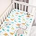 PHF Soft Crib Sheet Fitted, 2 Pack Baby Sheets for Boys Girls, 28x52x9in Fits Standard Crib and Toddler Mattresses, Silky Comfy Breathable Polyester Baby Mattress Sheets, Dinosaur