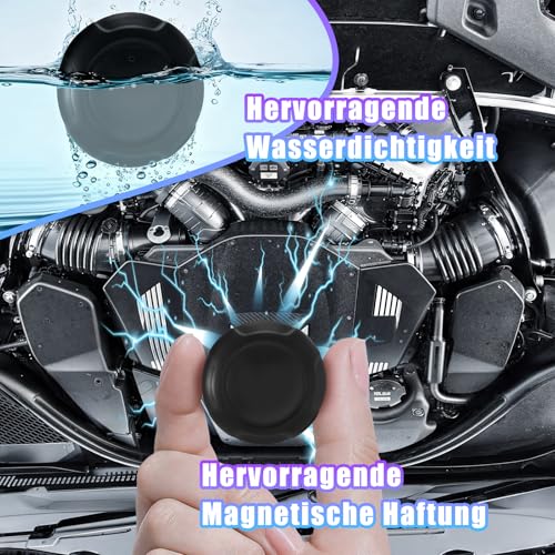 GPS Tracker für Auto Motorrad Fahrzeuge LKW Kompatibel mit iOS&Android, Magnet Ohne ABO Smart Finder für Senioren Kinder, Kfz Tracker Globaler, Keine monatliche Gebühr Abonnement Locator (Runden 2)