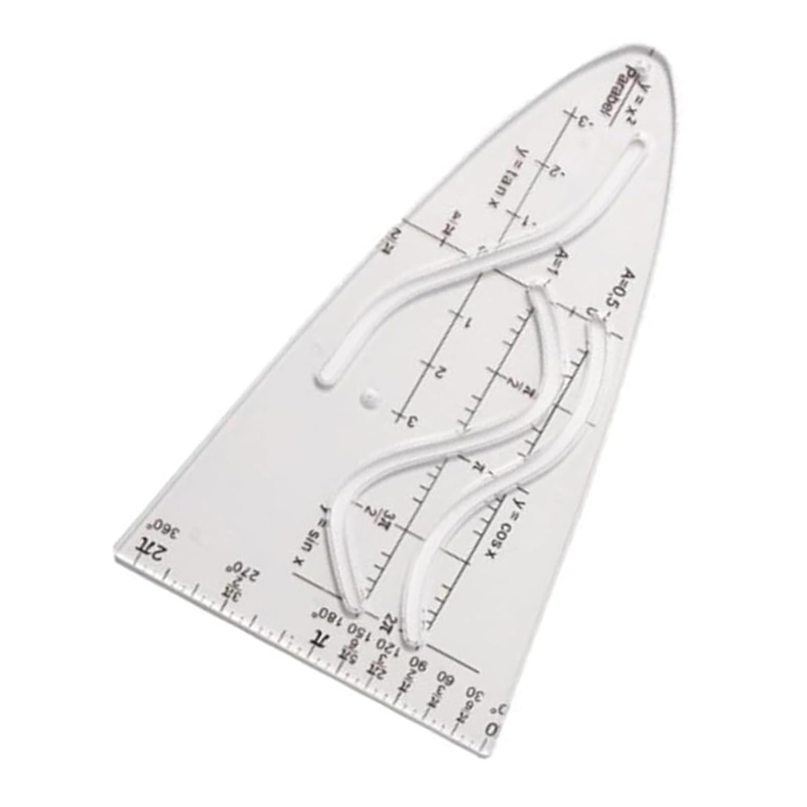 Hsioluted 1Pc Parabolic Stencil Cosine Ruler For Advanced Mathematics Engineering Academic Research Parabola Ruler Parabolic Template Student Calculus Graphing